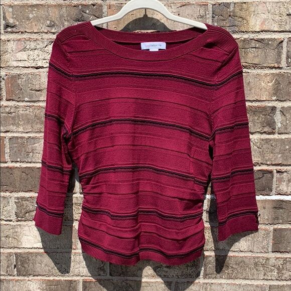 Take 50% OFF- Liz Claiborne Burgundy Knit Top, Size-M - Picture 1 of 8